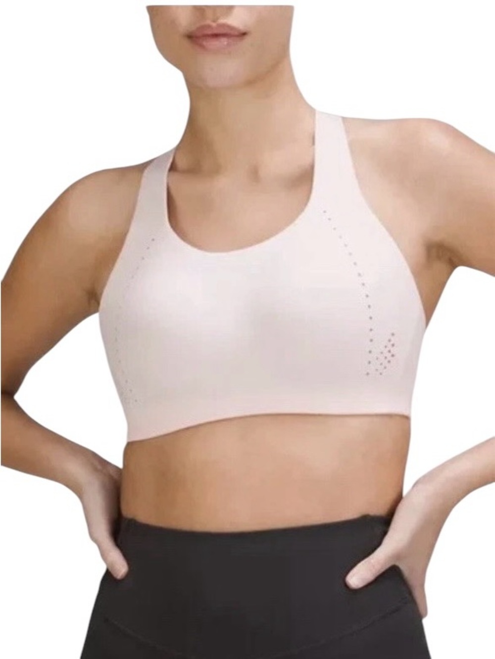 Lululemon AirSupport Sports Bra Light Blush Pink Size 36D Running Sweat Wicking